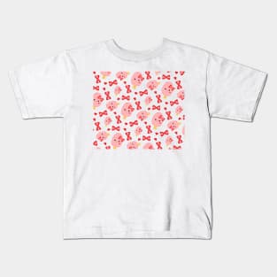 Chibi Strawberry Paleta de Fresa Pattern Kids T-Shirt